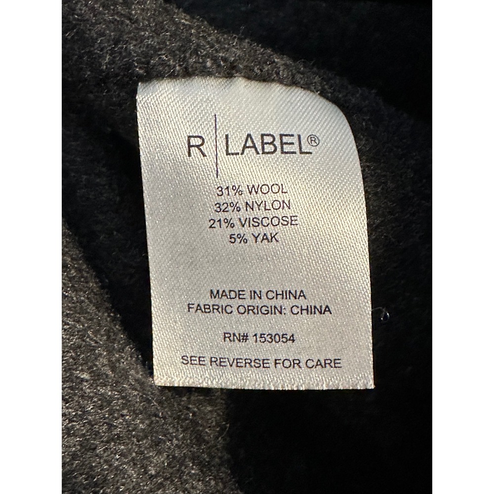 The Reset R LABEL Wool Yak Blend Open Front Belted Jacket Size M Charcoal Gray - Picture 7 of 8